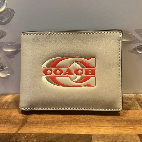 Coach Slim Billfold Wallet With Coach Stamp - Picture 2 of 12